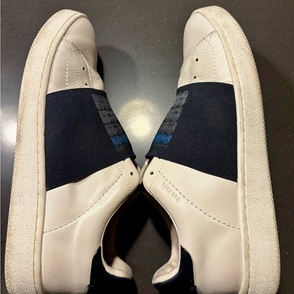 Coach Men's C101 Banded Sneakers- White and Navy Leather - Size 10 - Picture 6 of 11
